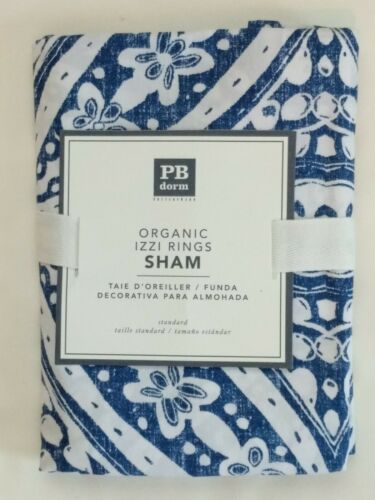 1 Pottery Barn Teen Dorm Organic Izzi Rings Sham STANDARD Royal Navy Blue - Fresh Stock Dated December 2025
