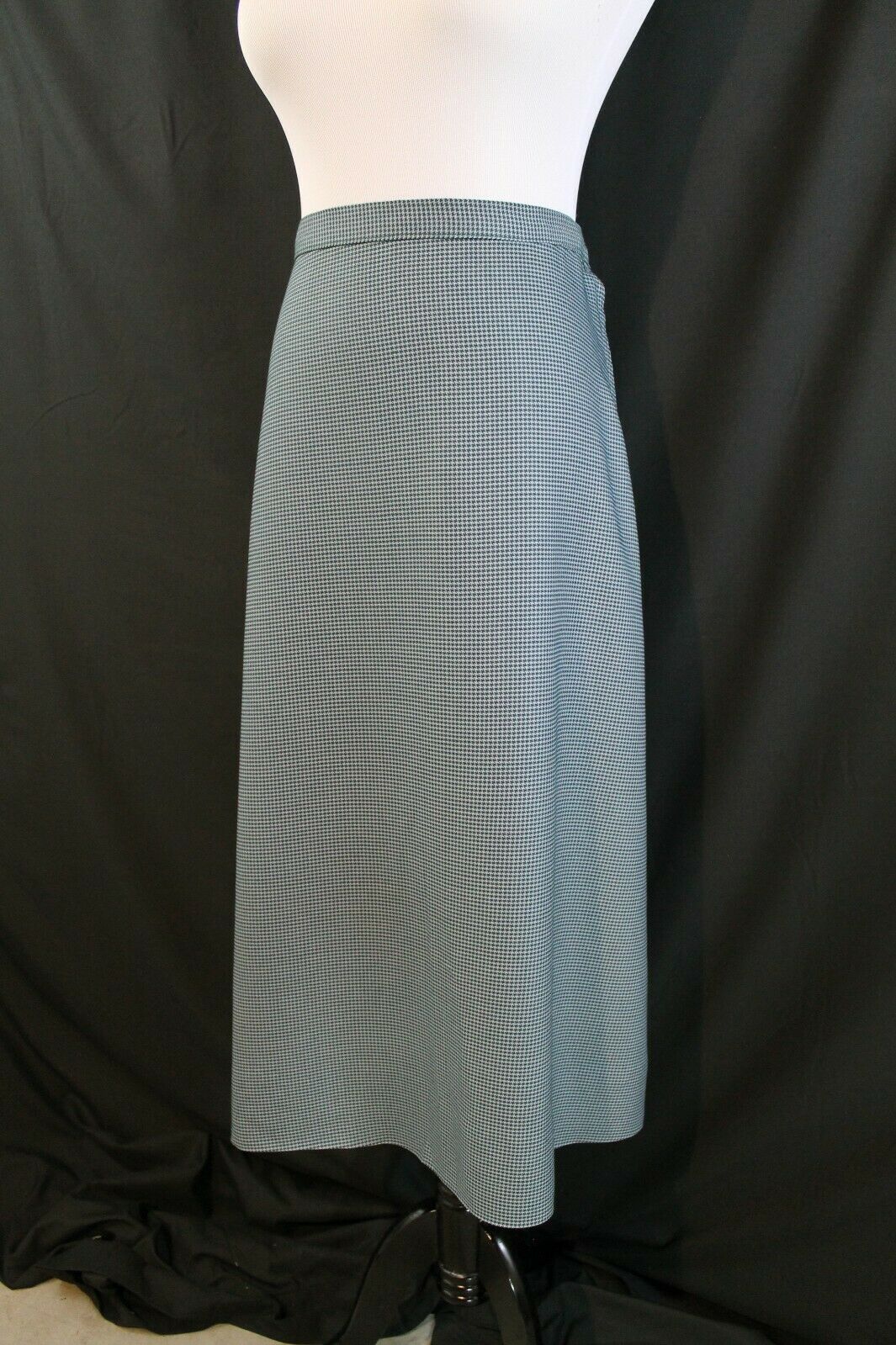 VTG 1940s Blue Houndstooth Skirt High Waist A Line W30