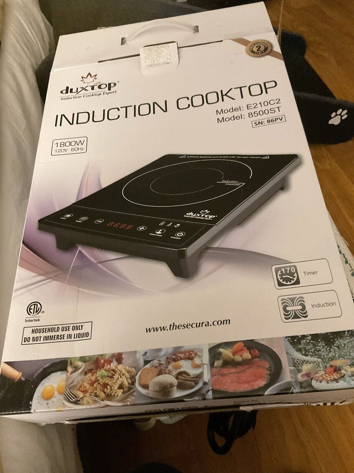 Duxtop 1800W Portable Induction Cooktop Countertop Burner, Model e210c2 - Fresh Stock Dated February 2026