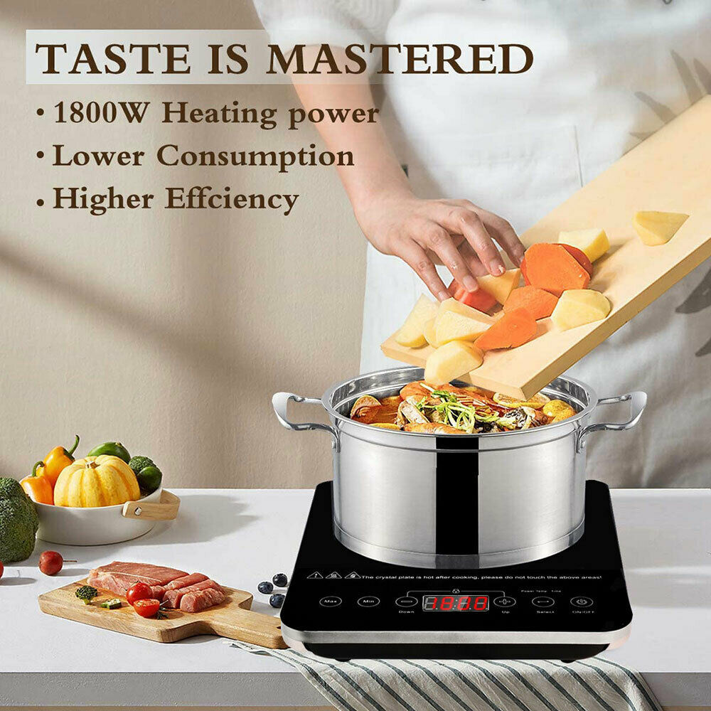 Induction Cooktop Cooker 1800W Single Countertop Burner Hot Plate Stove Heater - Fresh Stock Dated December 2025