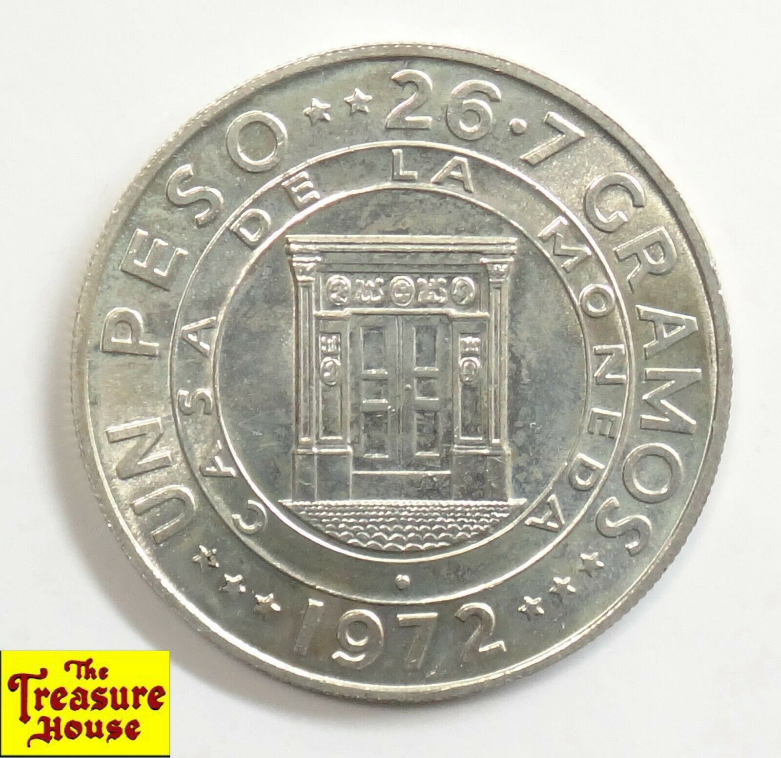 1972 Dominican Republic UN PESO Central Bank 25th Anniversary 90% Silver Coin BU - Fresh Stock Dated February 2026