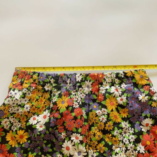 Vintage 60s Flower Power Floral Mod Hippie Quilted Long Skirt Flower Psychedelic - Fresh Stock Dated February 2026