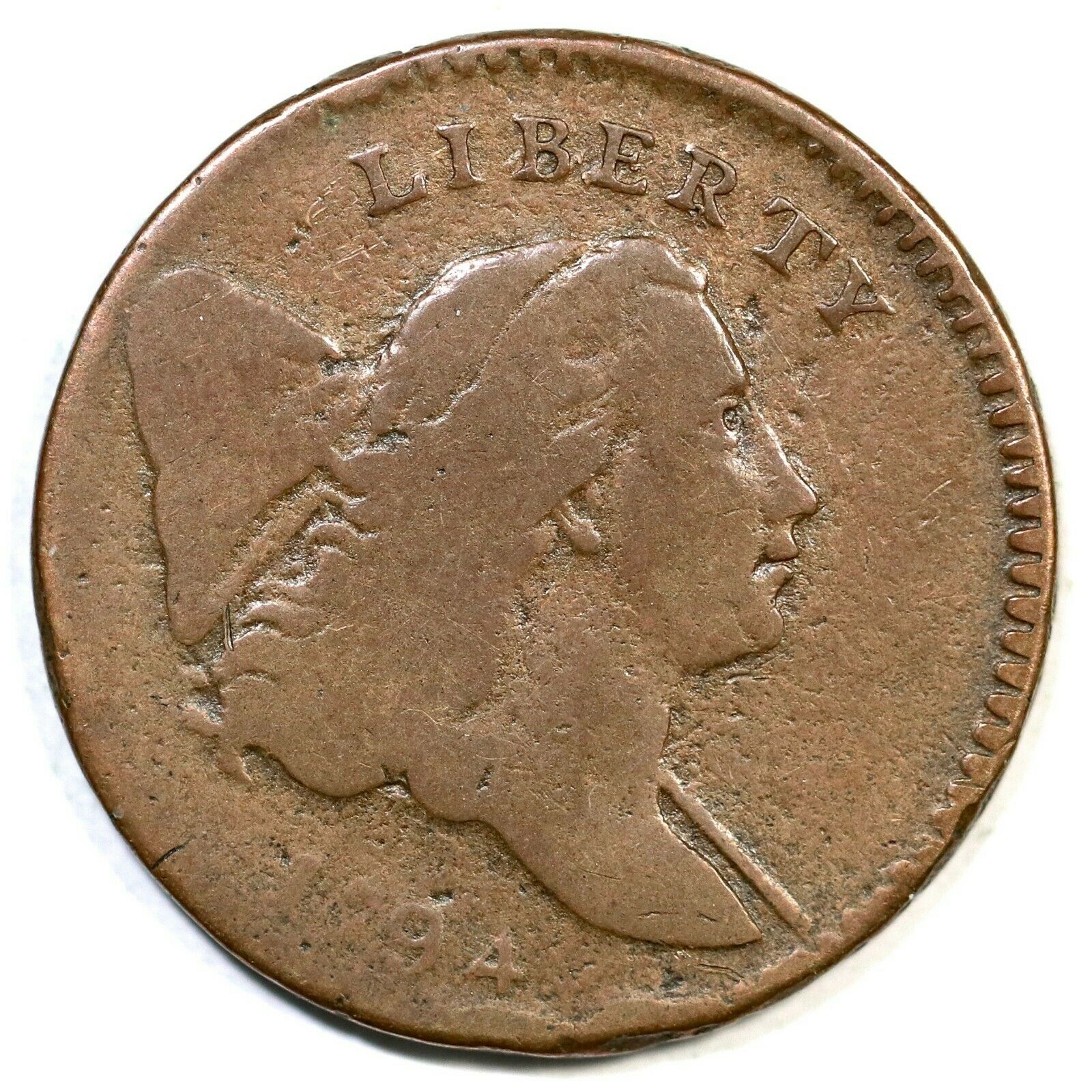 1794 C-3a R-5 Small Edge Letters Liberty Cap Half Cent Coin 1/2c - Fresh Stock Dated December 2025
