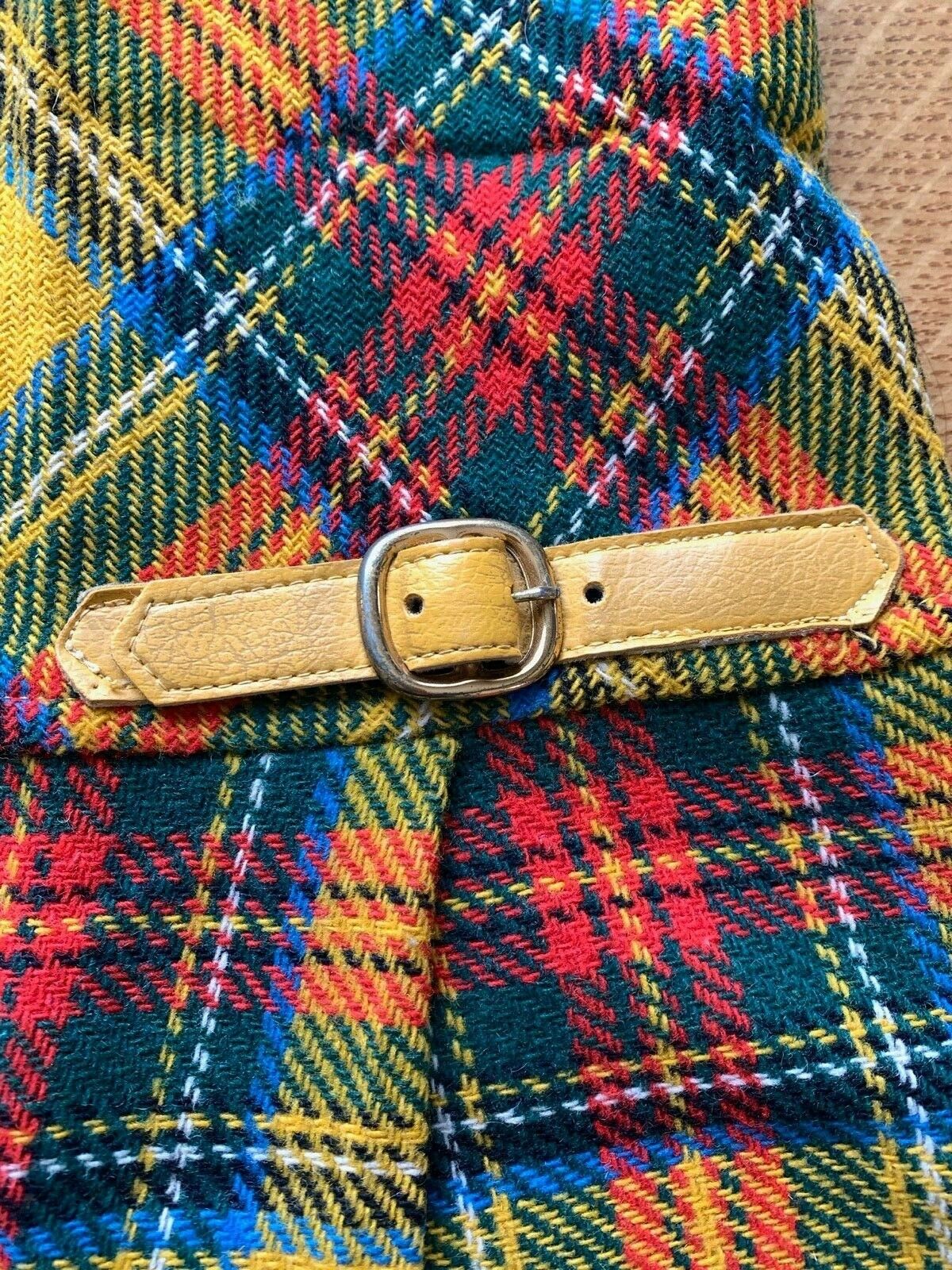 Vintage 70's Bobbie Brooks Wool Mix Plaid Tartan Jumper Dress With Drop Waist - Fresh Stock Dated February 2026