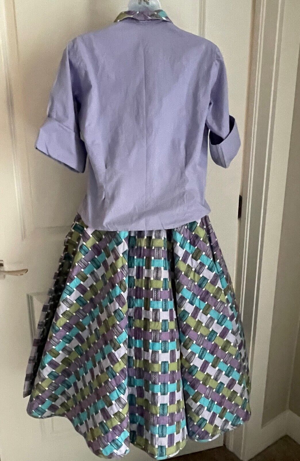 Vintage 1950s Full Circle Quilted Reversible Swing Skirt with Matching Blouse - Fresh Stock Dated March 2026