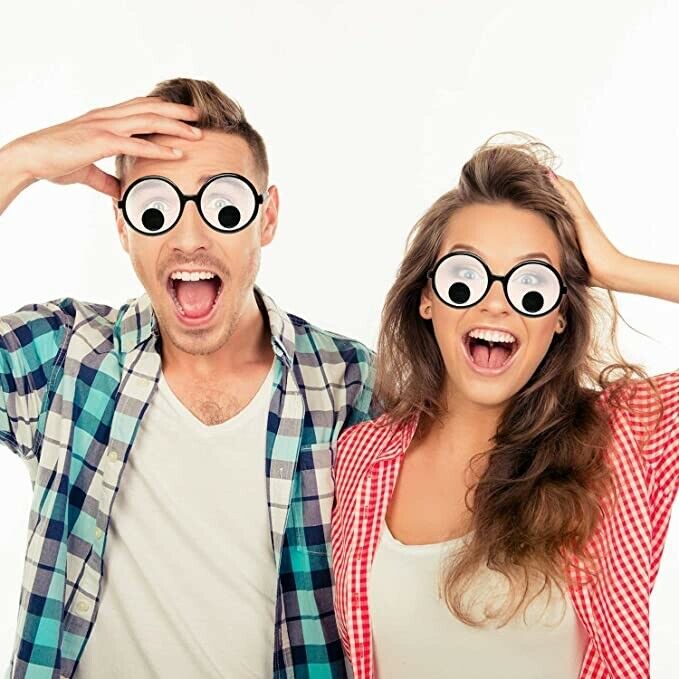 Googly Eyes Glasses-Plastic Round Giant Eye Party Favors, STOCKING STUFFERS Fun - Fresh Stock Dated February 2026