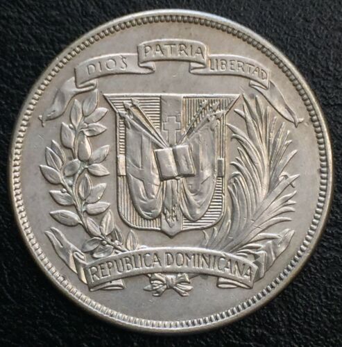 1939 Dominican Republic Silver 1 Peso Silver Crown KM-22 - Fresh Stock Dated February 2026