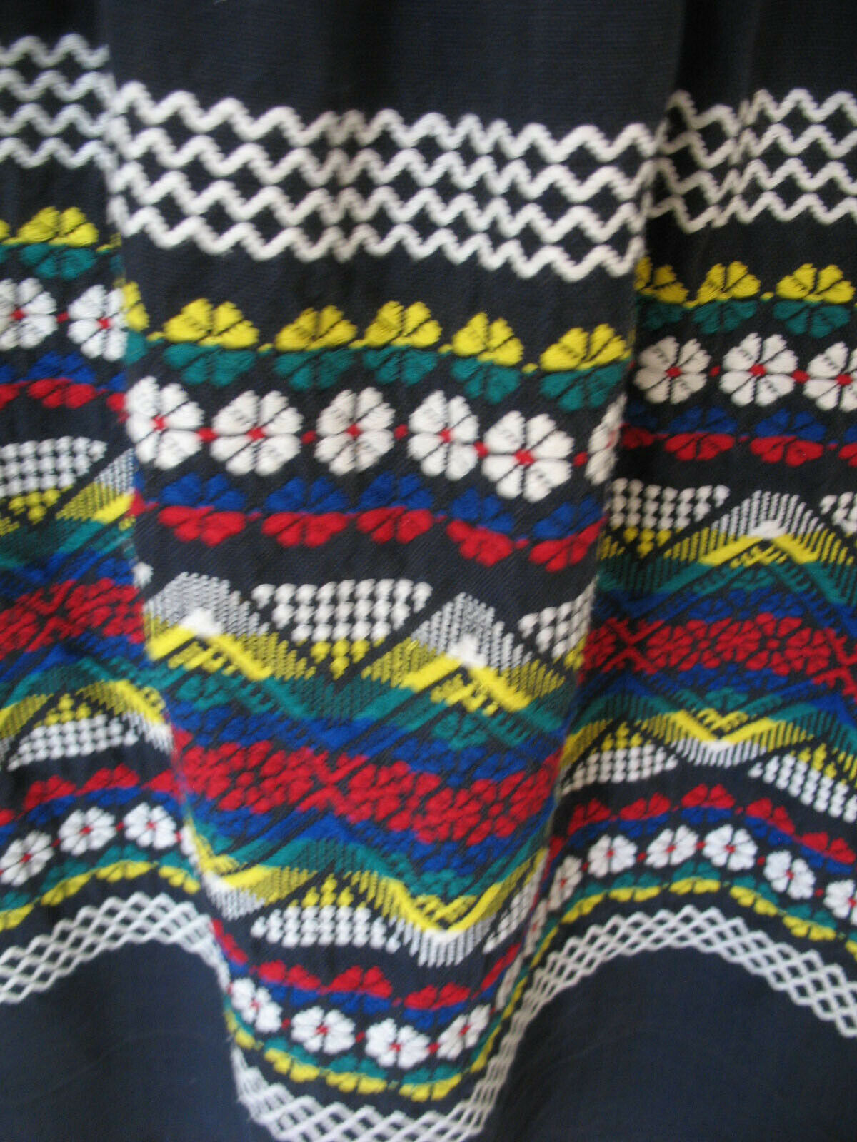 Vintage Ethnic Guatemalan XELAJU Embroidered Woven Cotton Skirt Women's Medium - Fresh Stock Dated February 2026