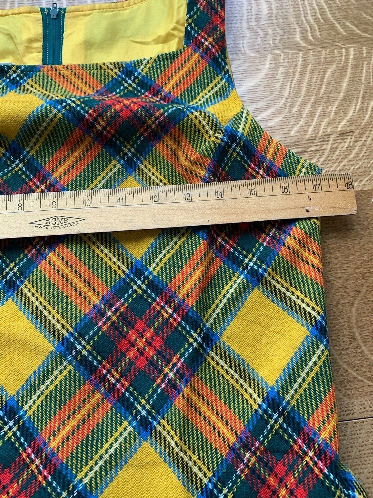 Vintage 70's Bobbie Brooks Wool Mix Plaid Tartan Jumper Dress With Drop Waist - Fresh Stock Dated February 2026