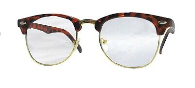 Elliot Tortoise Semi-Rimless Frame Old Man Nerd Hipster Glasses Reporter Costume - Fresh Stock Dated February 2026