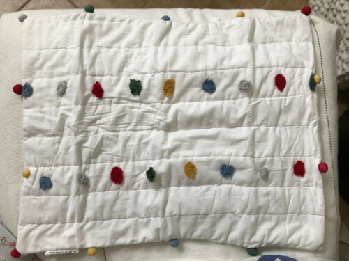 NEW 2 Pottery Barn Kids Holiday Pom Pom Quilted Standard PILLOW SHAM Quilt Duvet - Fresh Stock Dated December 2025