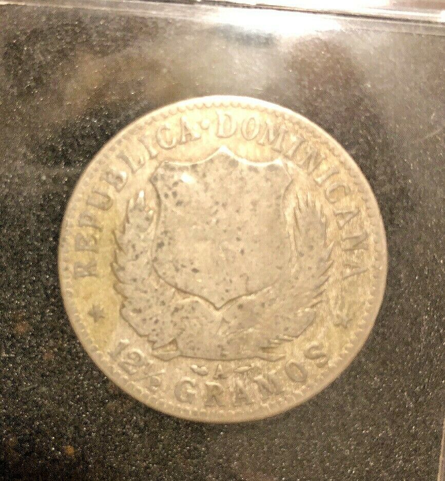 1897 A  Republica Dominicana Medio Peso 12 1/2 Gramos Rare Silver - Fresh Stock Dated February 2026