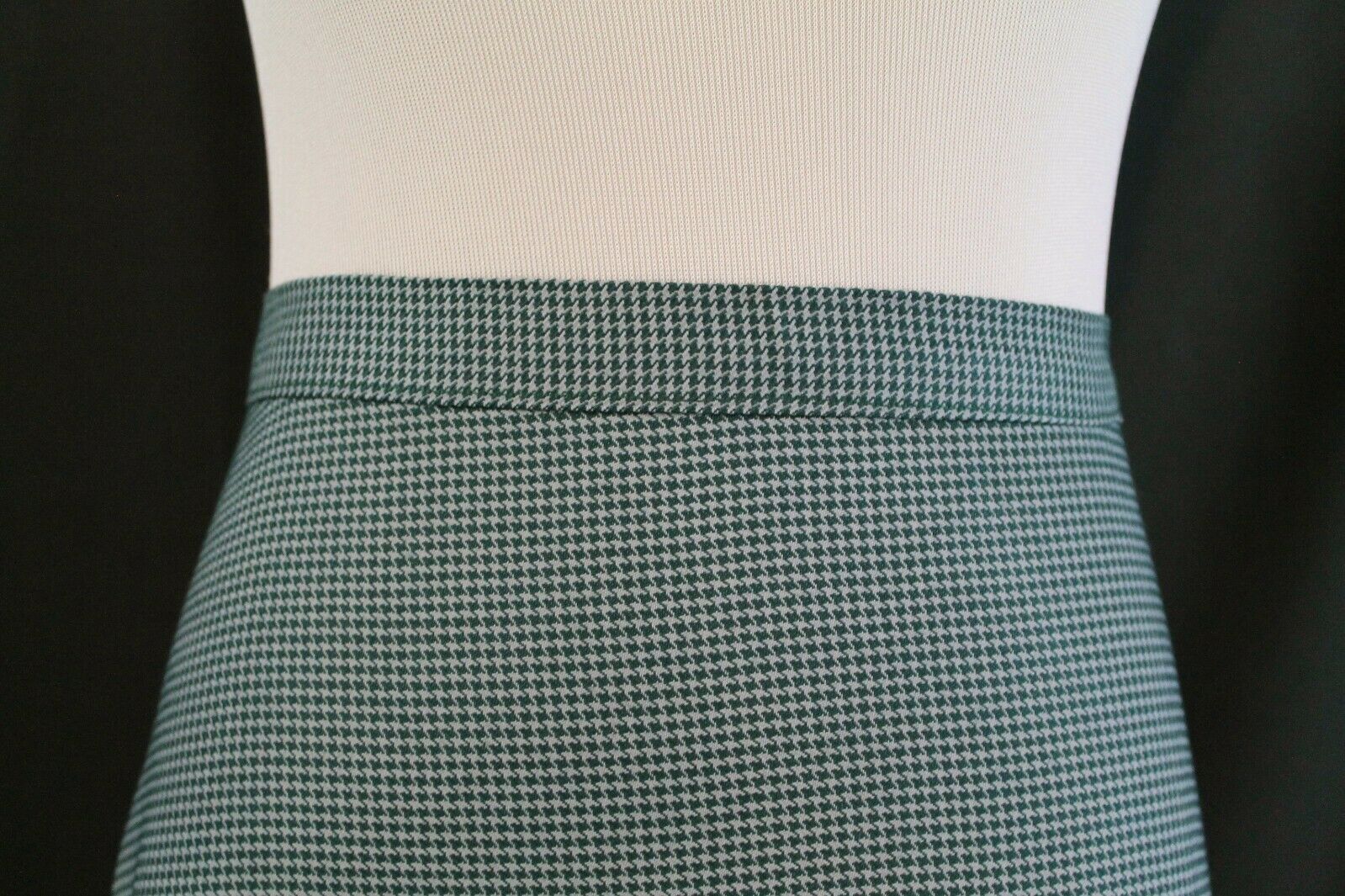 VTG 1940s Blue Houndstooth Skirt High Waist A Line W30