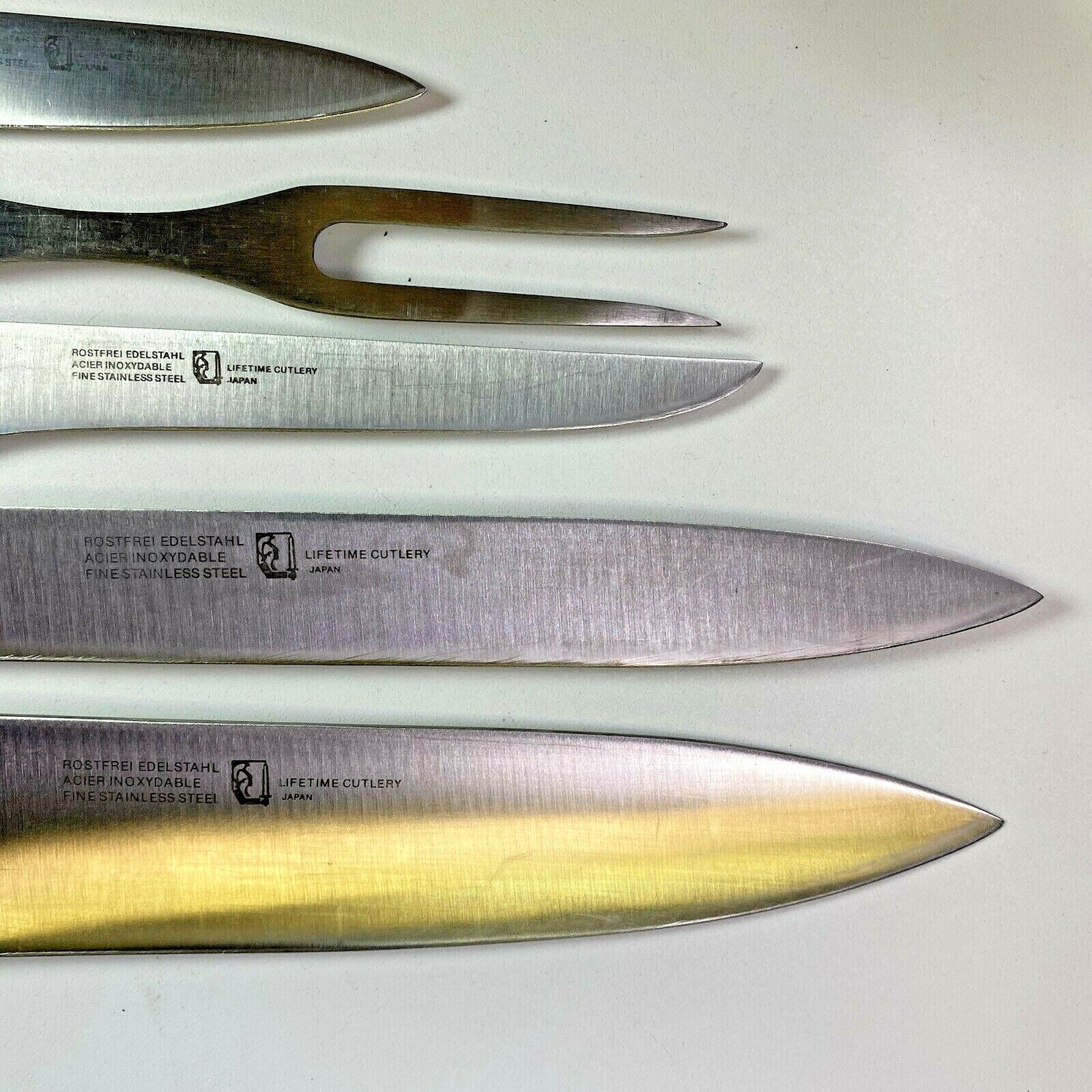 4 Knives 1 Fork LC Germain Fine Stainless Steel Lifetime Cutlery Japan Block - Fresh Stock Dated December 2025