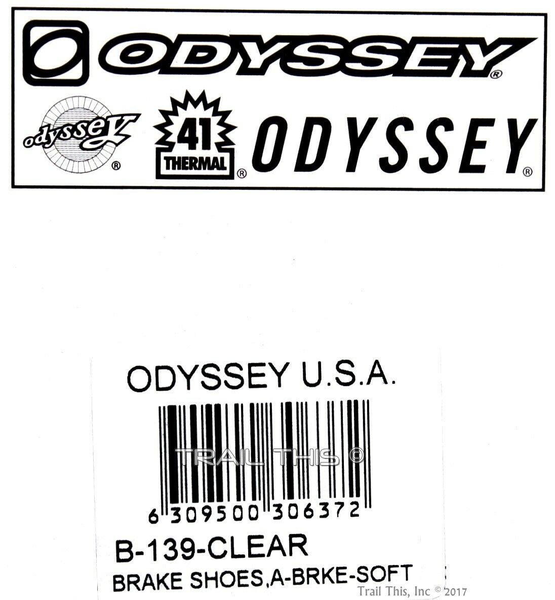 Odyssey A-Brake Clear BMX Bicycle Brake Pads / Shoes Threaded Posts Soft - Fresh Stock Dated February 2026