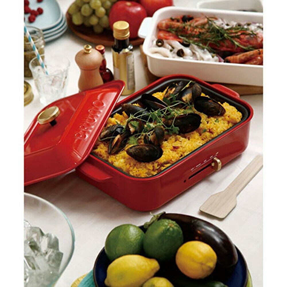 NEW BRUNO compact hot plate BOE021-RD Red (Japan Domestic genuine products) - Fresh Stock Dated February 2026