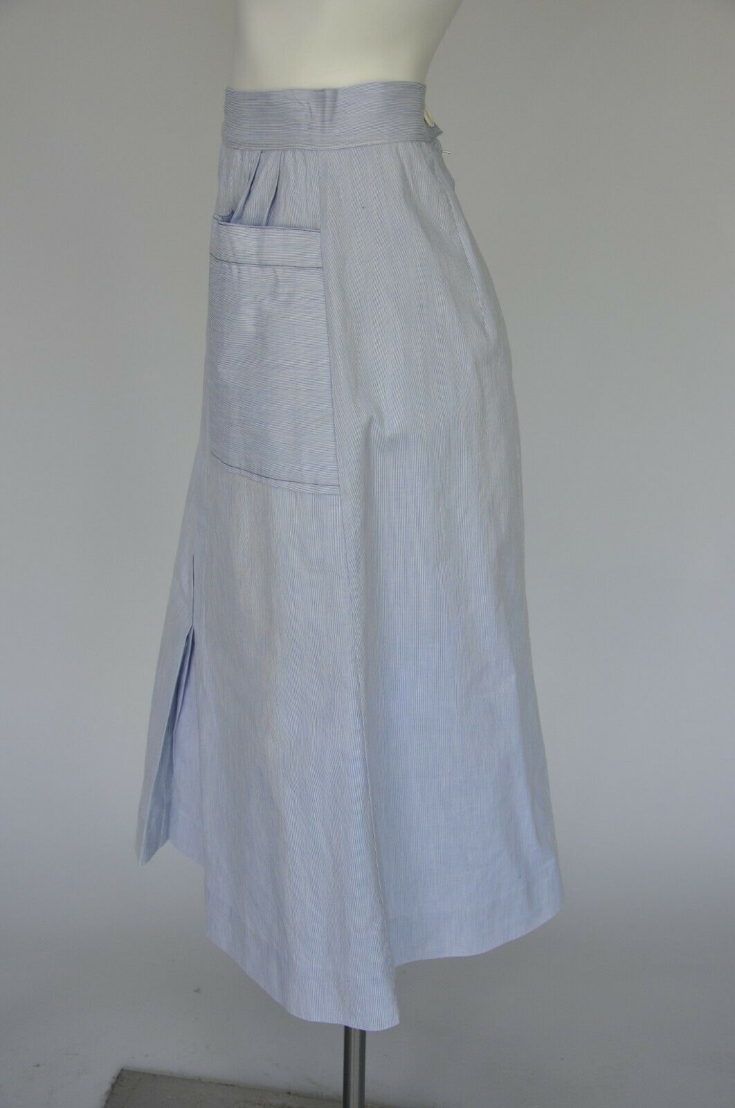 VTG Vintage 50s 1950s Light Denim Skirt Pockets High Waist Pleating Detail S - Fresh Stock Dated March 2026