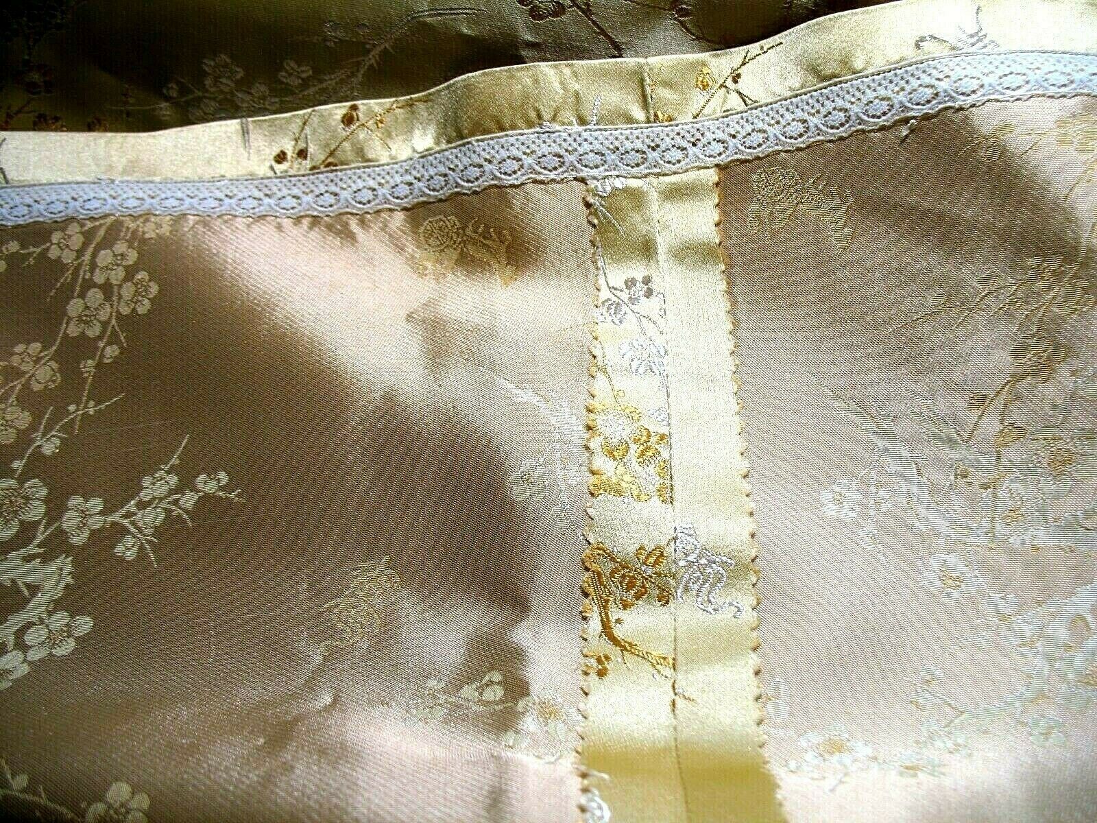 VINTAGE 60'S 100% SILK SATIN BROCADE A LINE MAXI SKIRT METAL ZIPPER SMALL - Fresh Stock Dated March 2026