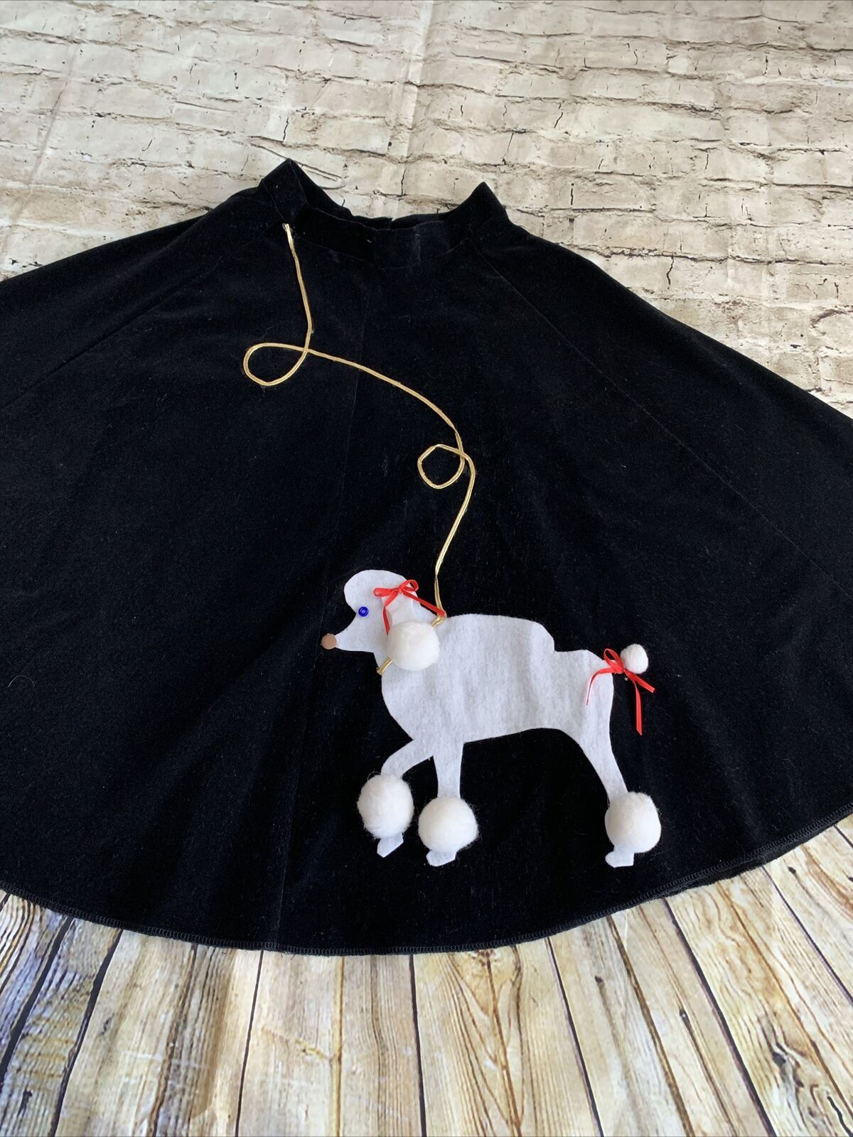 50's Poodle Swing Skirt Vintage Black Velvet  XS - Fresh Stock Dated February 2026