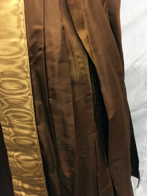 #21-133, 1880’s Gold Moiré & Brown Silk Bustle Skirt - Fresh Stock Dated March 2026