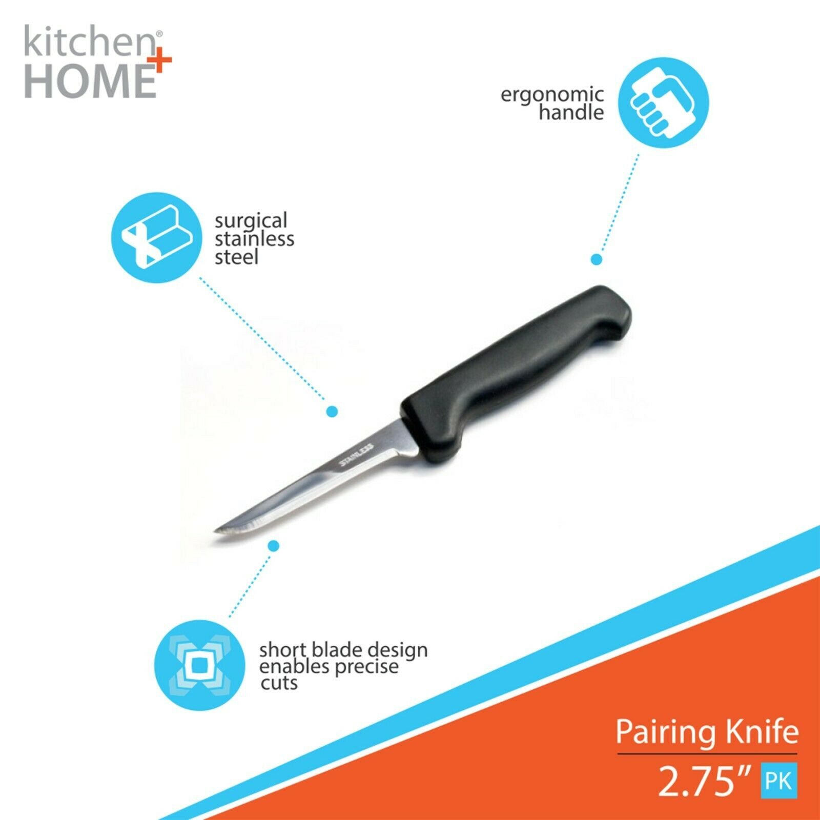 Starter Knife Set - Chef Knife, Bread Knife, Fillet Knife, Paring Knife & Peeler - Fresh Stock Dated December 2025