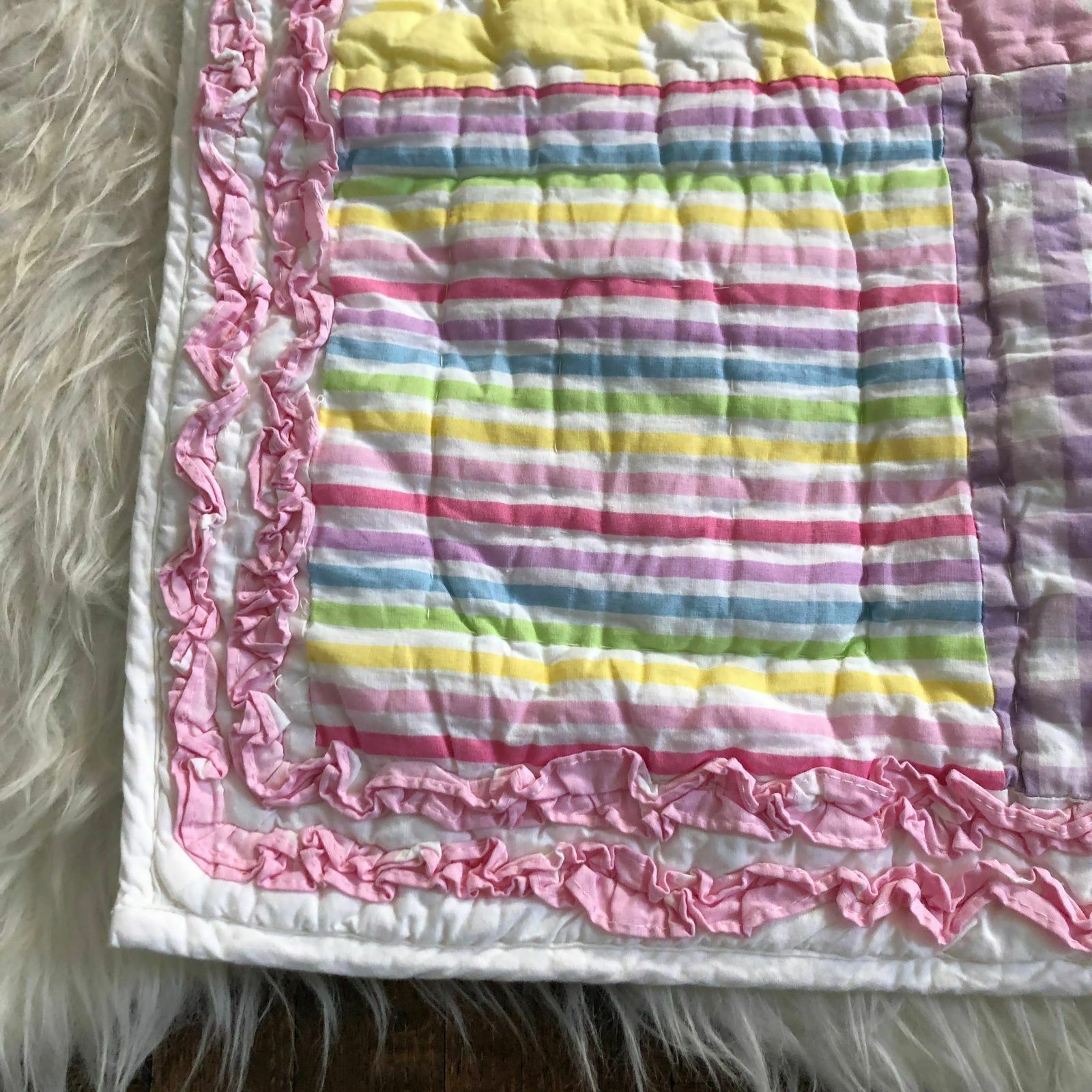 Company Kids Quilted Pillow Sham Pink Green Pastel Check Stripe Polka Dots - Fresh Stock Dated January 2026