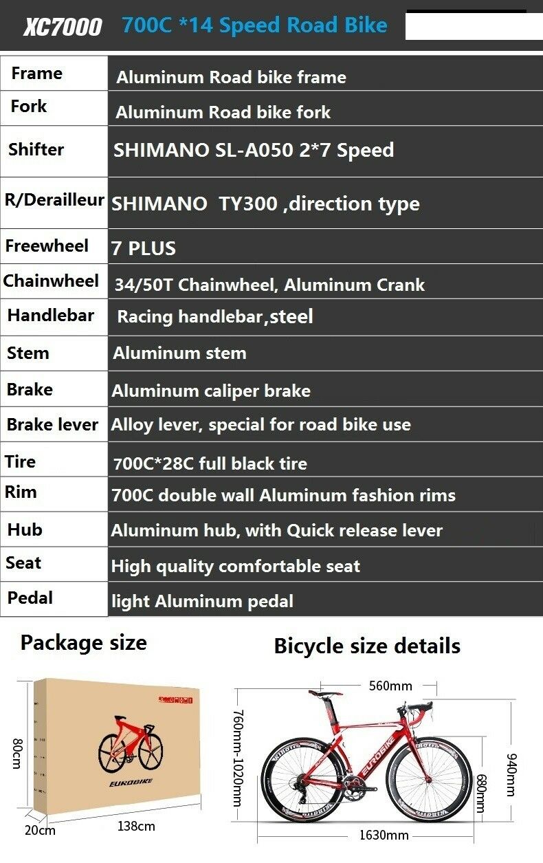 Racing Road Bike 700C Wheels Shimano 14 Speed Mens Bicycle Aluminium BikeS 54cm - Fresh Stock Dated February 2026
