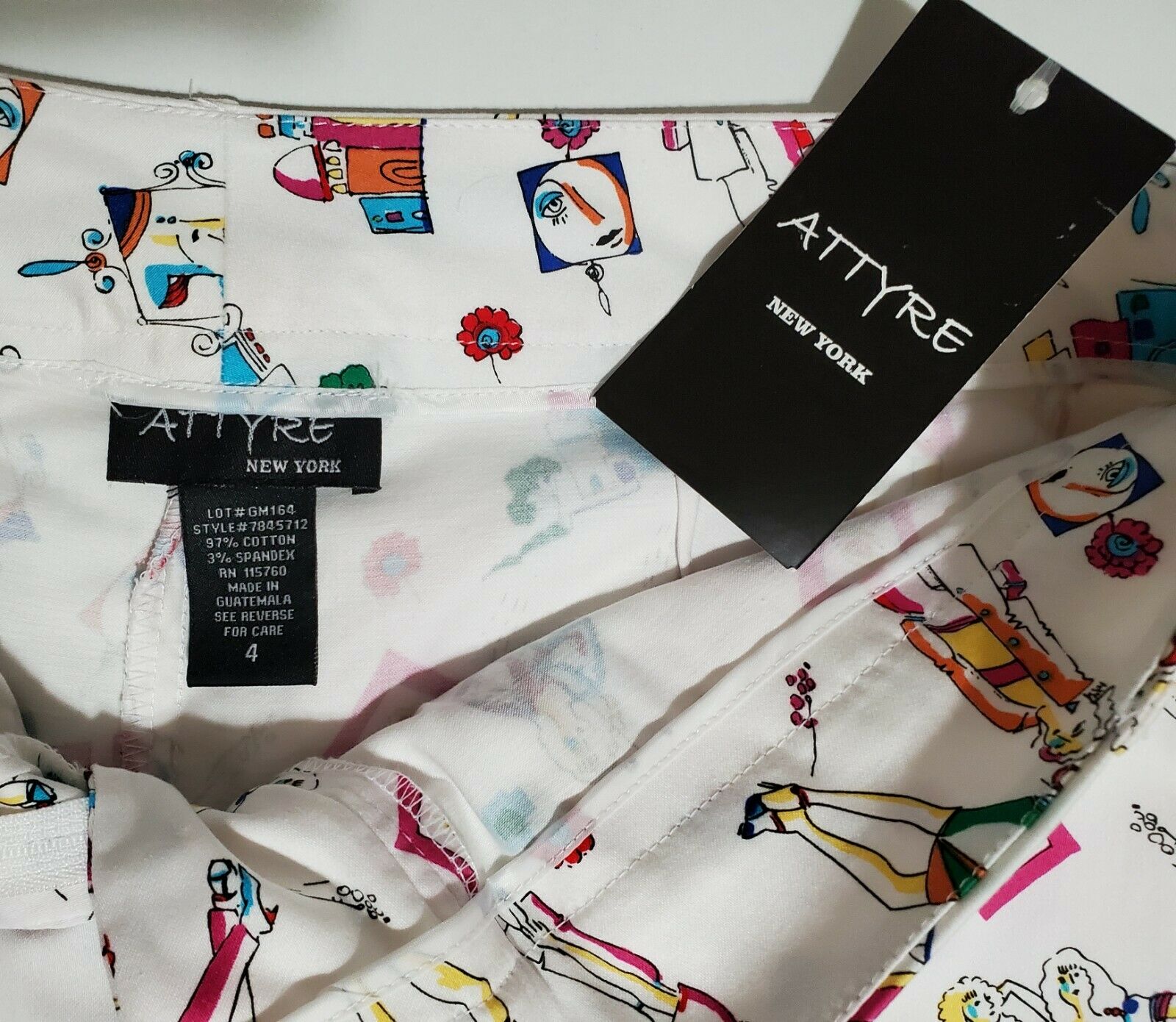 NOS Vintage Y2K High Rise Mini Skort Skirt + Shorts Retro Graphic - 4 / Medium - Fresh Stock Dated February 2026