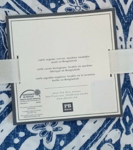 1 Pottery Barn Teen Dorm Organic Izzi Rings Sham STANDARD Royal Navy Blue - Fresh Stock Dated December 2025