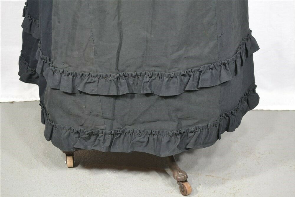 skirt black gabardine Victorian large waist 34 leng 41 in antique original - Fresh Stock Dated December 2025