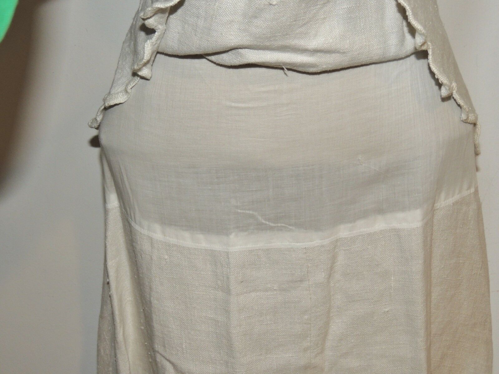 Edwardian Titanic Era Heavy Linen Skirt w Scalloped Peplum Sm w- 23 - 24 - Fresh Stock Dated February 2026