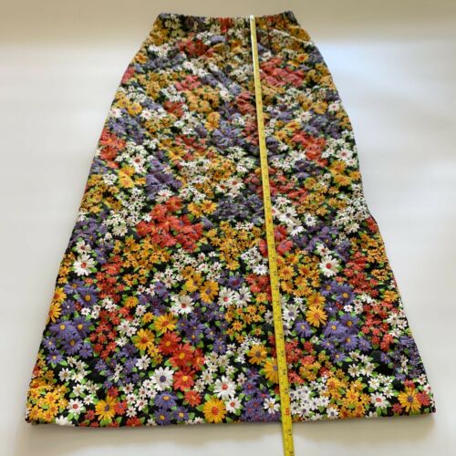 Vintage 60s Flower Power Floral Mod Hippie Quilted Long Skirt Flower Psychedelic - Fresh Stock Dated February 2026