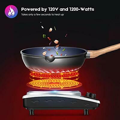 Electric Single Hot Plate,Portable Stove,1200W Infrared Single Burner for - Fresh Stock Dated December 2025