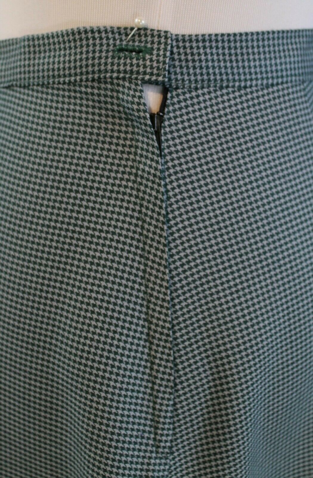 VTG 1940s Blue Houndstooth Skirt High Waist A Line W30