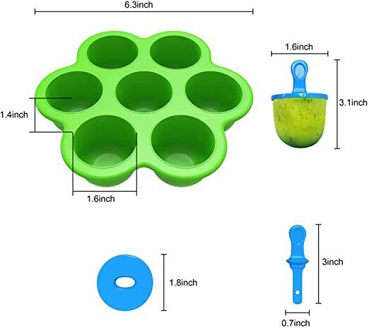 2 Pack Popsicle Molds,Mini 7-cavity Ice Pop Molds,Food Grade Baby Popsicle Mold - Fresh Stock Dated December 2025