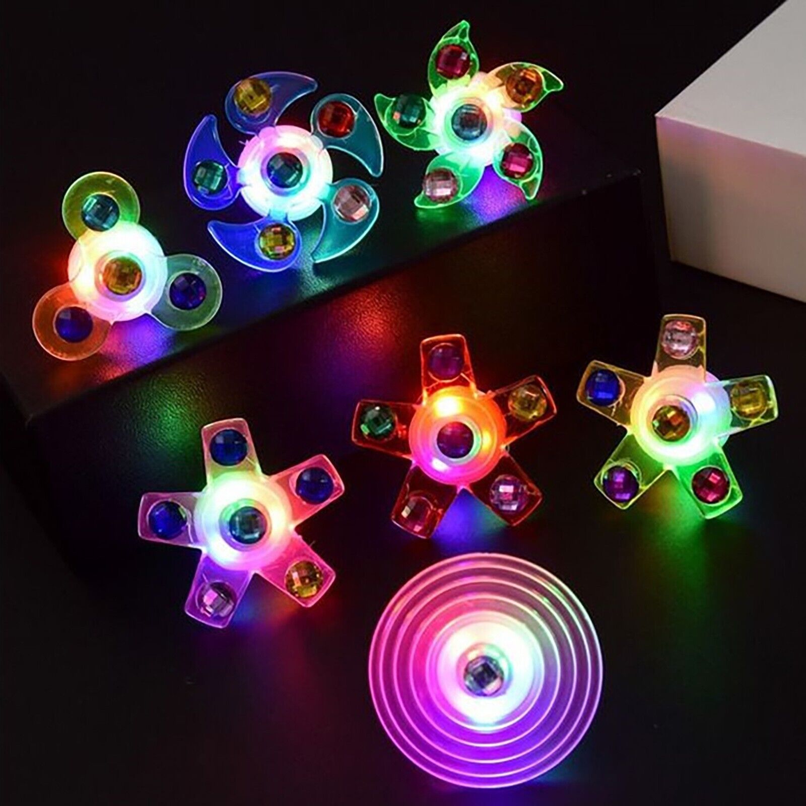 Kids Party Favors LED Glow Rings Glow In The Dark Place Value Cubes Magnetic - Fresh Stock Dated February 2026
