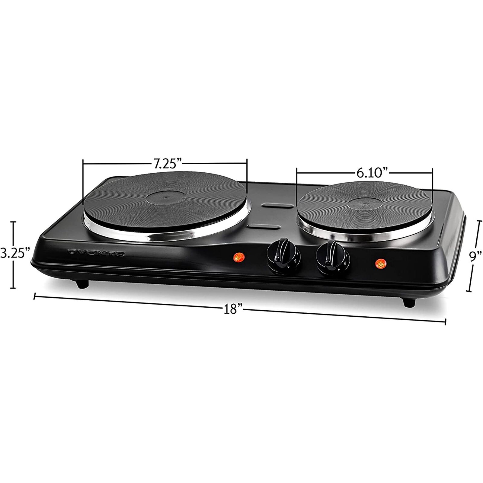 Portable Countertop Electric Stove Double Burner Cast Iron Hot Plate Cooktop NEW - Fresh Stock Dated February 2026