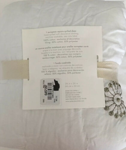 POTTERY BARN KIDS ISABELLE CASTLE QUILTED PILLOW SHAM EURO SIZE NEW SOLD OUT - Fresh Stock Dated December 2025