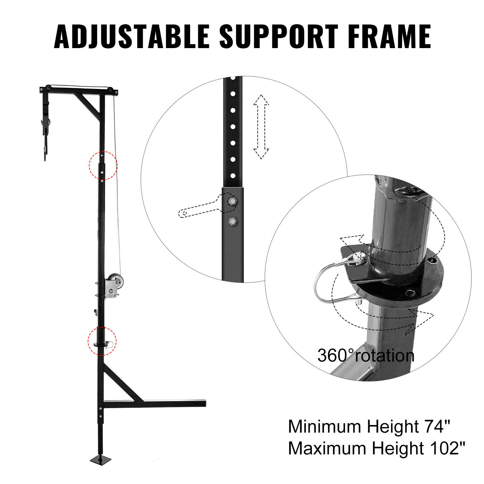VEVOR Hitch Mounted Deer Hoist Hitch Game Hoist 500lbs Winch Swivel w/ Gambrel - Fresh Stock Dated December 2025