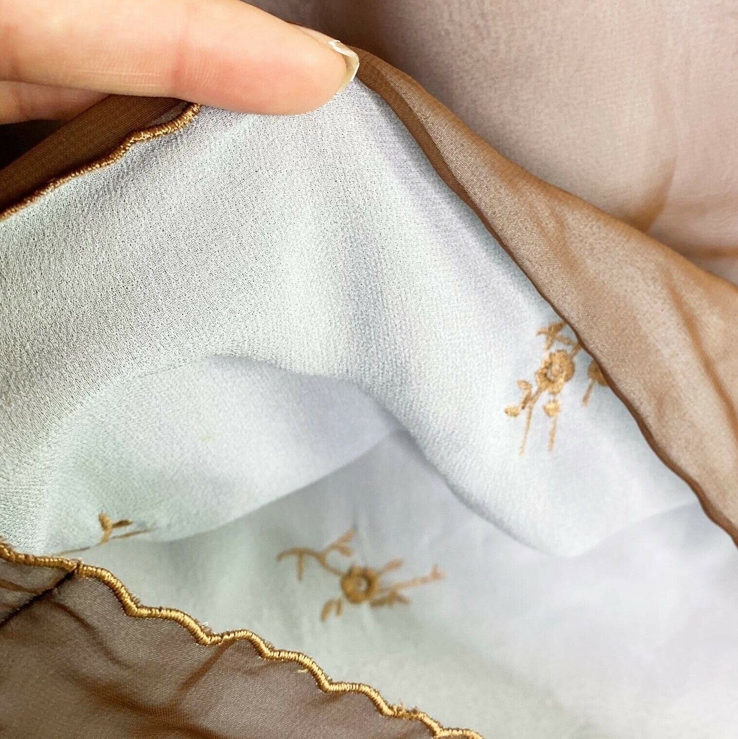 VTG 90s Y2K DKNY Silk Pencil Skirt w/ Embroidered Overlay, Size 4 - Fresh Stock Dated December 2025