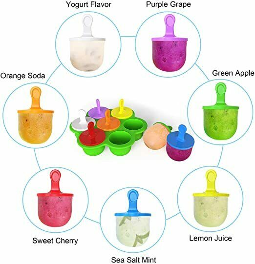 2 Pack Popsicle Molds,Mini 7-cavity Ice Pop Molds,Food Grade Baby Popsicle Mold - Fresh Stock Dated December 2025
