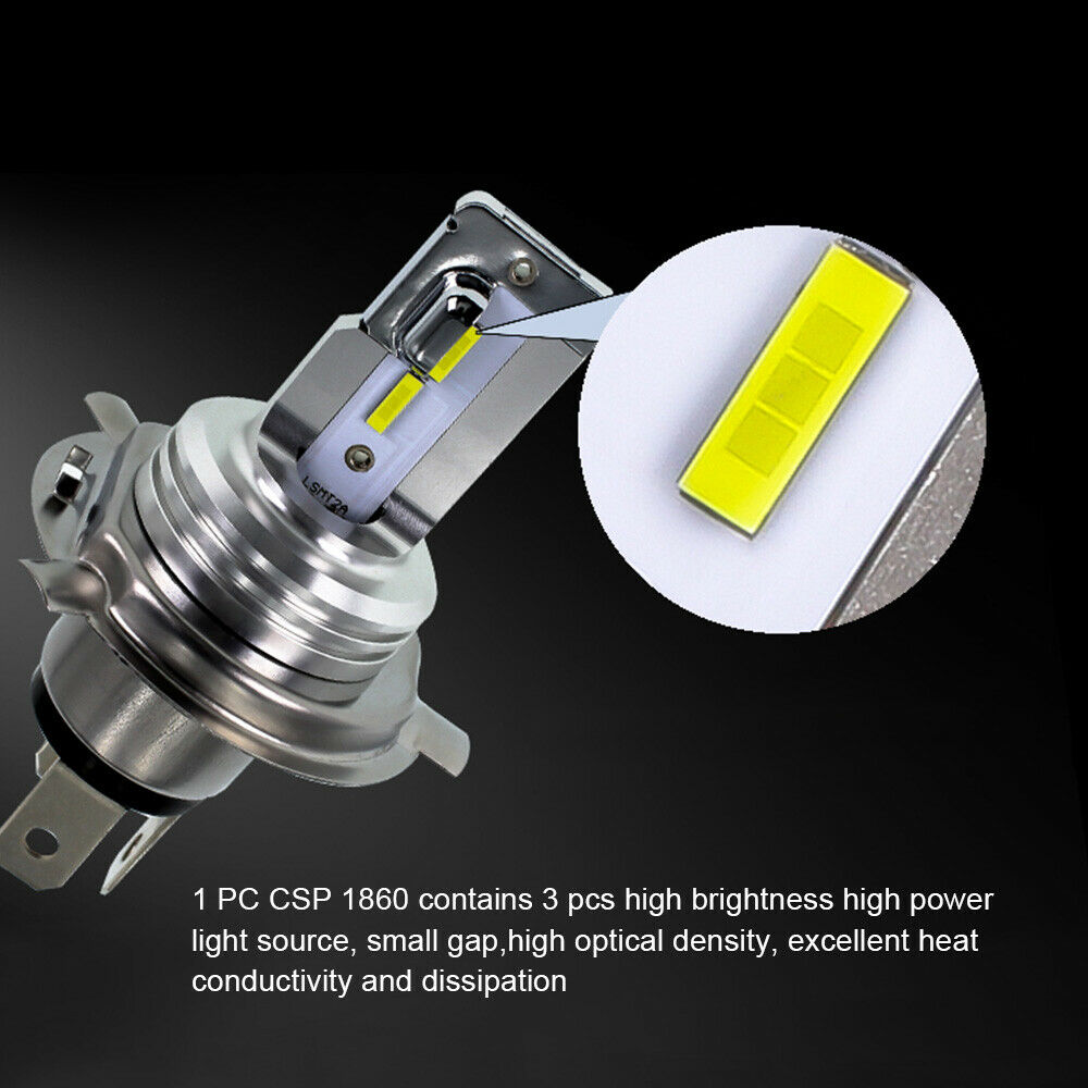 1PC H4 9003 LED Headlight Bulb High/Low Beam White Lamp for Motorcycle ATV UTV - Fresh Stock Dated February 2026