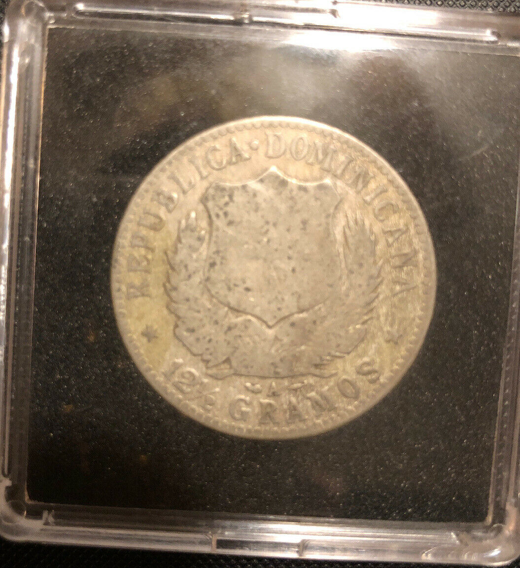 1897 A  Republica Dominicana Medio Peso 12 1/2 Gramos Rare Silver - Fresh Stock Dated February 2026