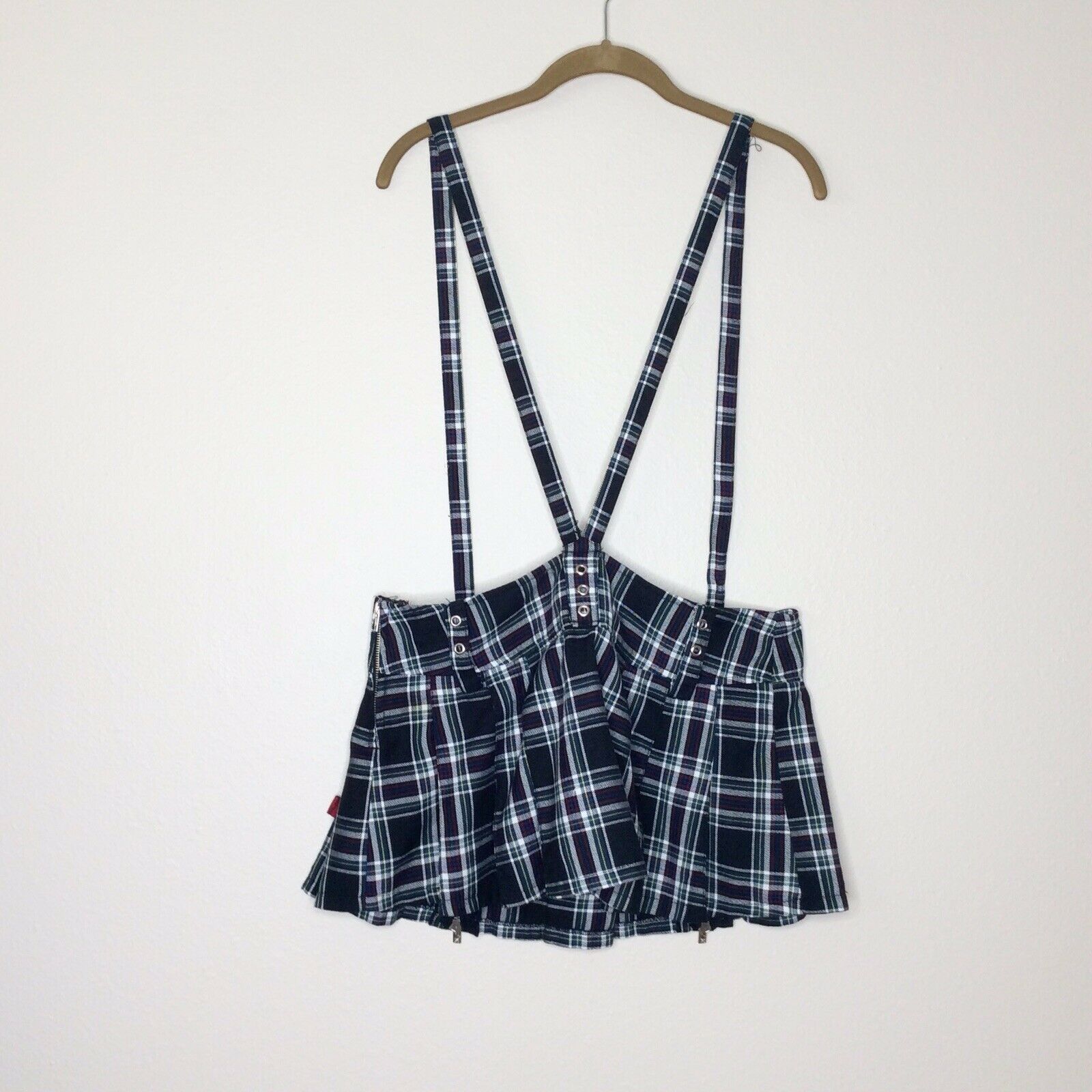Vintage Tripp NYC Plaid Skirt Mini Schoolgirl Lolita Overall Zippers Punk Goth L - Fresh Stock Dated February 2026