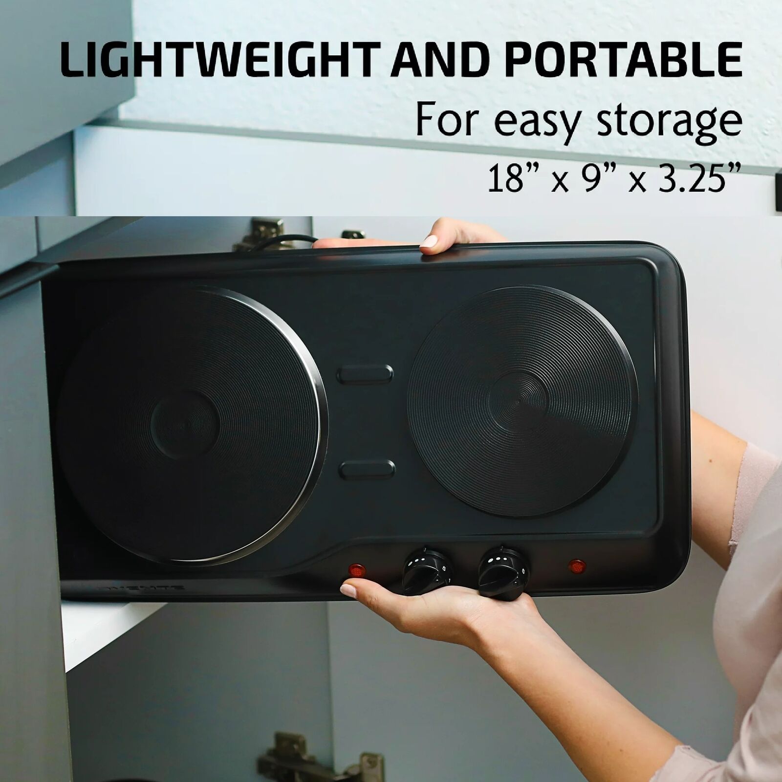 Portable Countertop Electric Stove Double Burner Cast Iron Hot Plate Cooktop NEW - Fresh Stock Dated February 2026