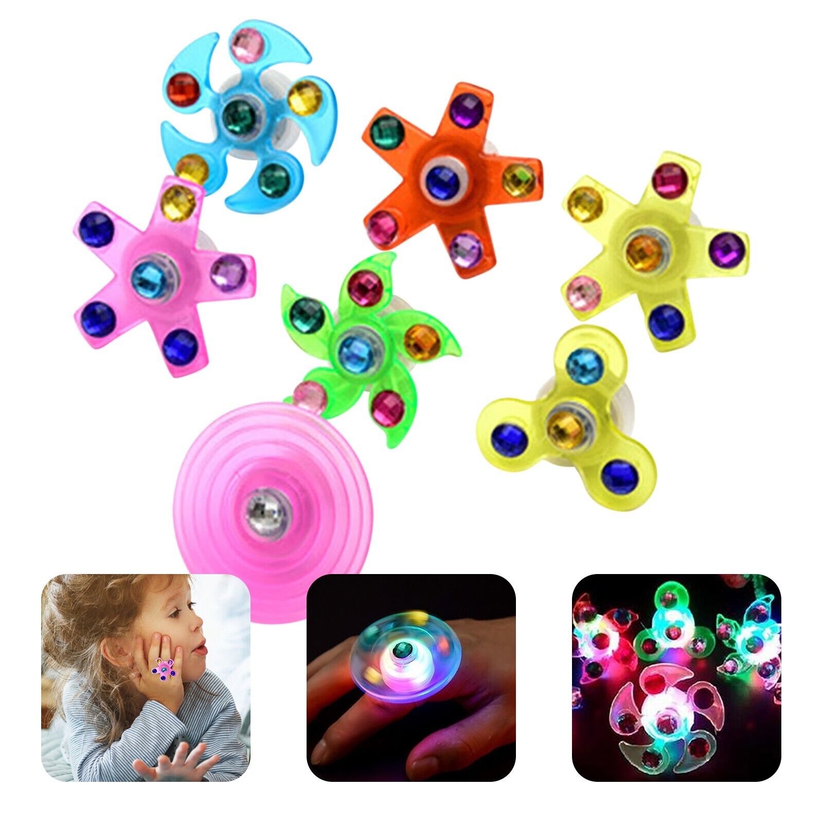 Kids Party Favors LED Glow Rings Glow In The Dark Place Value Cubes Magnetic - Fresh Stock Dated February 2026