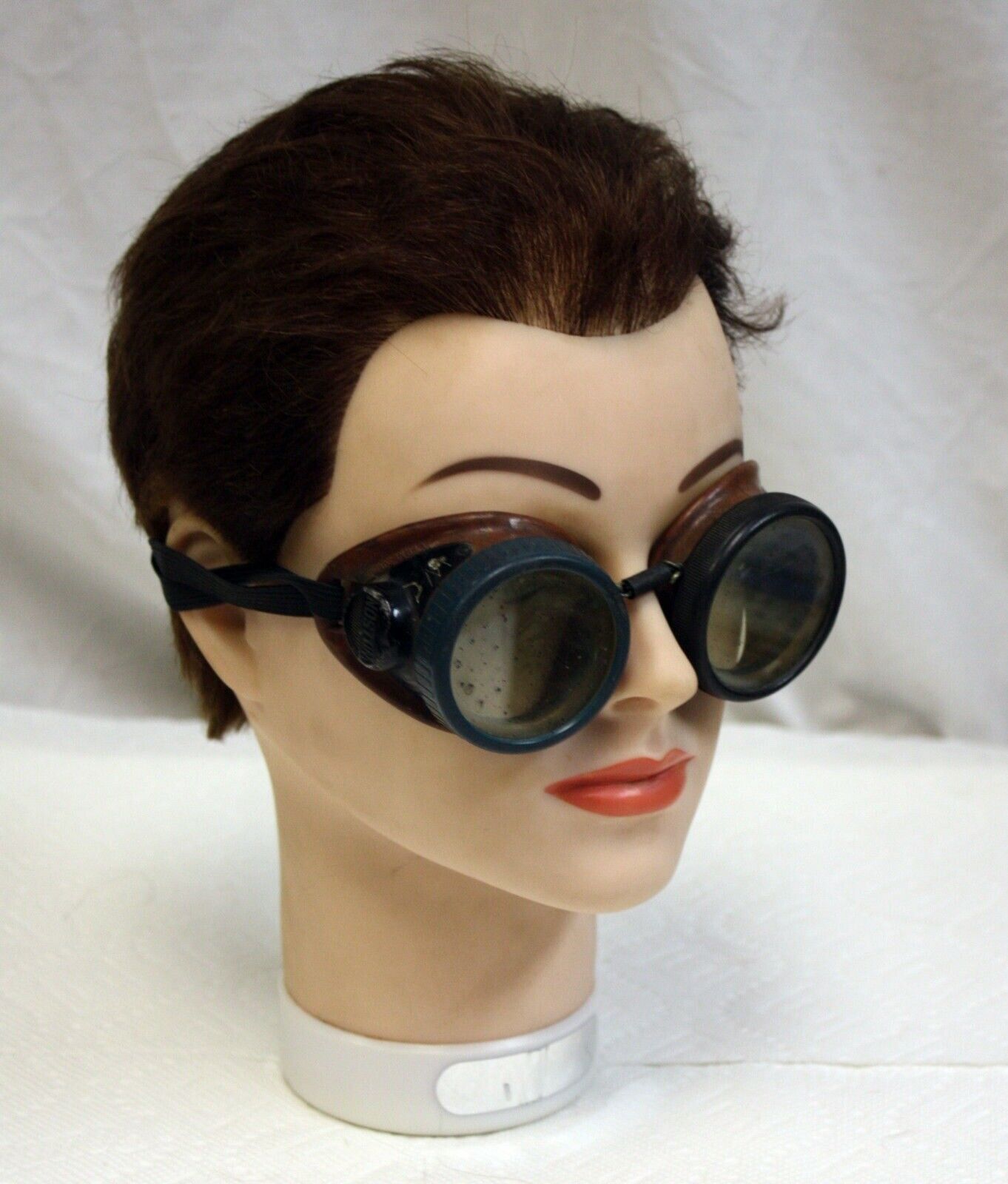 Vintage Deco Wilson Catalin? Welding Goggles Steampunk Motorcycle Aviator - Fresh Stock Dated February 2026