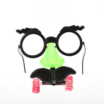 2x Funny Clown Glasses Costume Ball Round Frame Red Nose w/Whistle Mustache  CF - Fresh Stock Dated February 2026