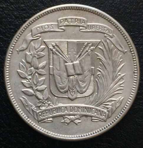 1939 Dominican Republic Silver 1 Peso Silver Crown KM-22 - Fresh Stock Dated February 2026