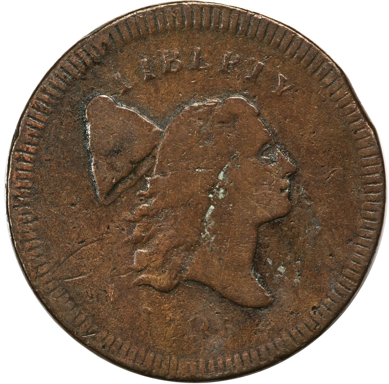1795 1/2C PCGS F 12 C-5b No Pole Plain Edge Thick Planchet Liberty Cap Half Cent - Fresh Stock Dated December 2025
